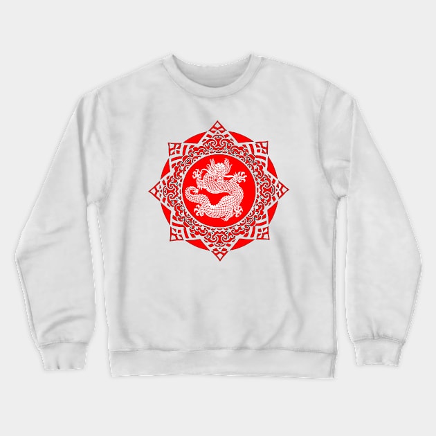 White Dragon Star Crewneck Sweatshirt by Nuletto